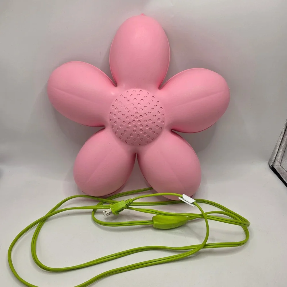 IKEA SMILA BLOMMA Wall Lamp Pink Flower Kids Room Decor Green Cord Y2K Kidcore